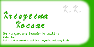krisztina kocsar business card